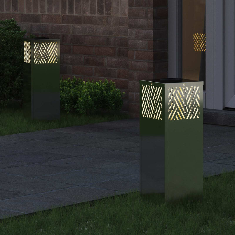 Afbeelding laden in galerijviewer, Vidaxl solar led pad licht 2 pcs zilver gegalvaniseerd