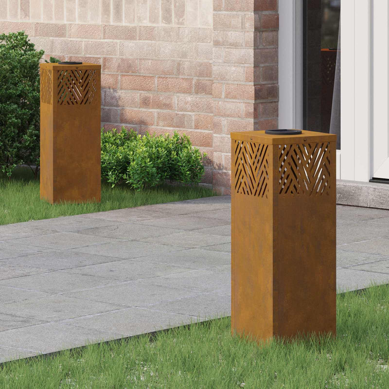 Chargez l'image dans la visionneuse de la galerie, Vidaxl solar led pad licht 2 pcs brons cortenstaal