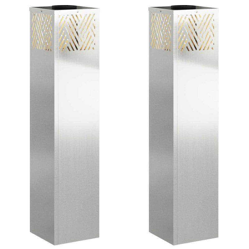 Chargez l'image dans la visionneuse de la galerie, Vidaxl solar led pad licht 2 pcs zilver gegalvaniseerd