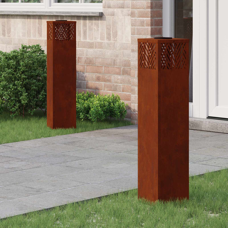Chargez l'image dans la visionneuse de la galerie, Vidaxl solar led pad licht 2 pcs brons cortenstaal