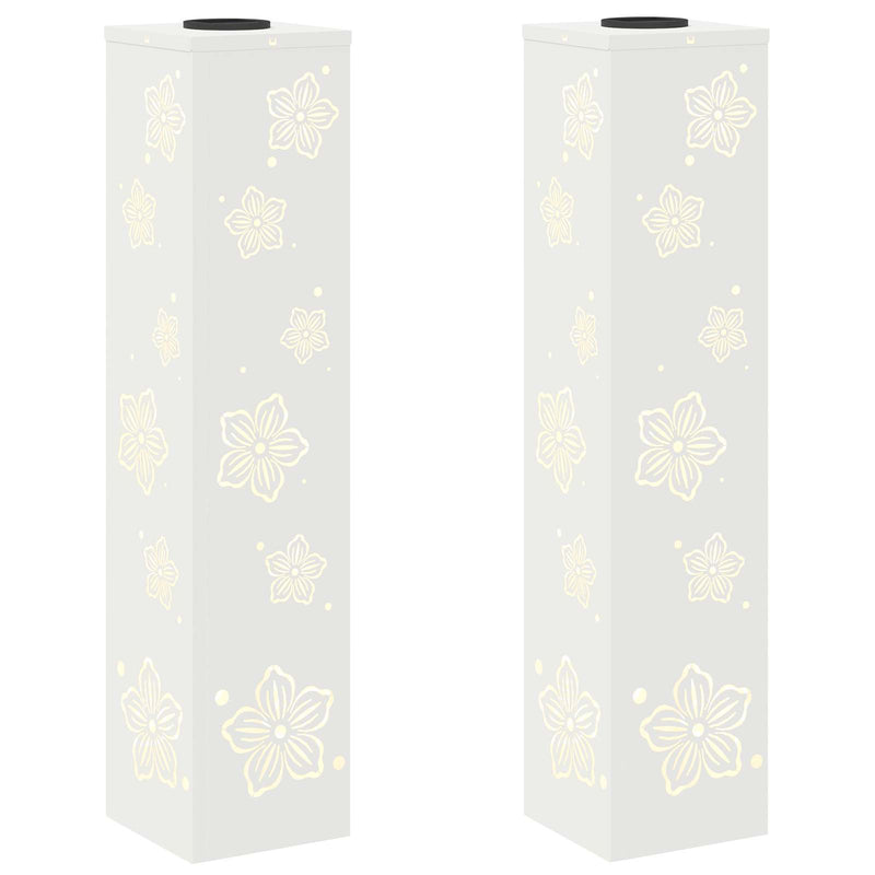 Chargez l'image dans la visionneuse de la galerie, Vidaxl solar led pad licht 2 pcs wit koudgewalst staal