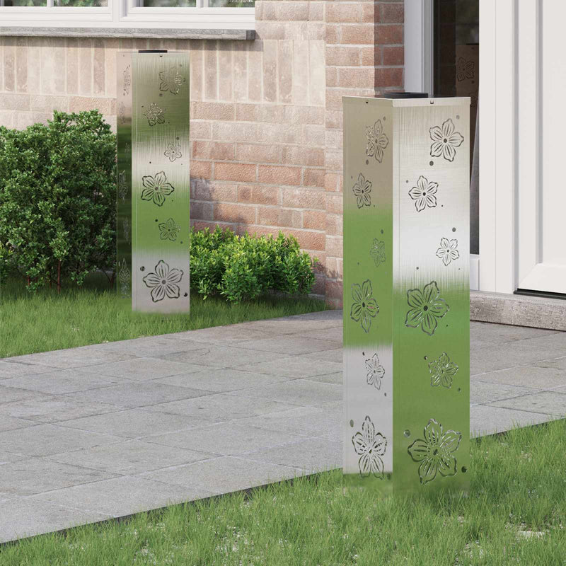 Chargez l'image dans la visionneuse de la galerie, Vidaxl solar led pad licht 2 pcs zilver roestvrij staal