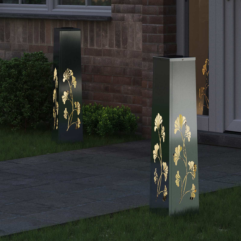 Chargez l'image dans la visionneuse de la galerie, Vidaxl solar led pad licht 2 pcs zilver gegalvaniseerd staal