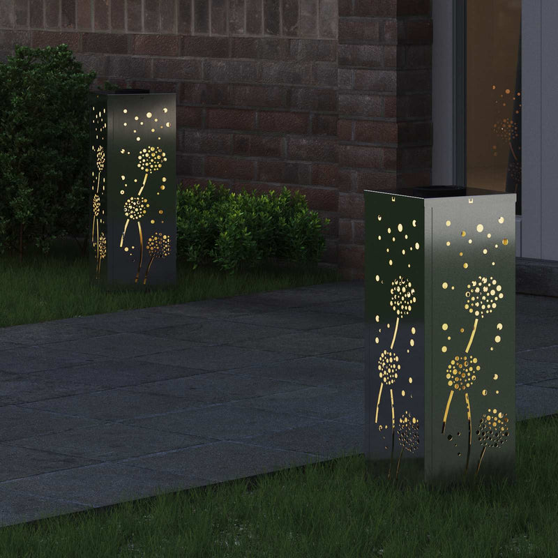 Chargez l'image dans la visionneuse de la galerie, Vidaxl solar led pad licht 2 pcs zilver gegalvaniseerd staal