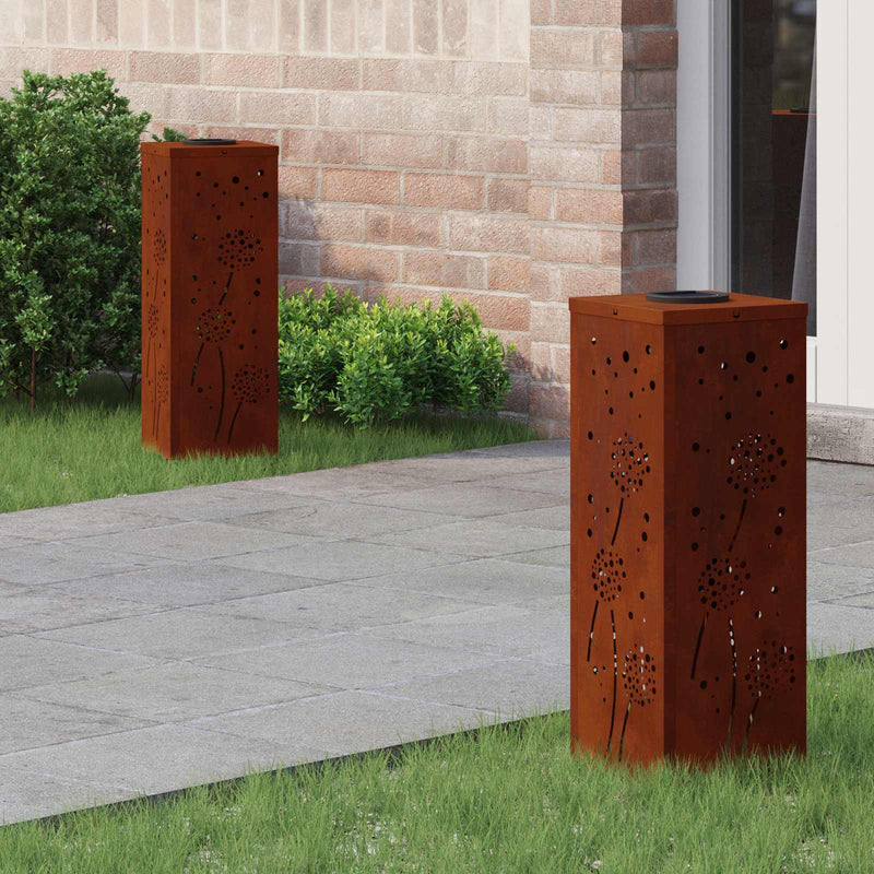 Afbeelding laden in galerijviewer, Vidaxl solar led pad licht 2 pcs roestig cortenstaal