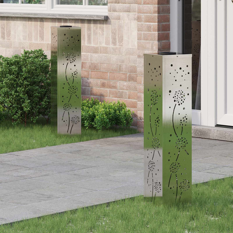 Chargez l'image dans la visionneuse de la galerie, Vidaxl solar led pad licht 2 pcs zilver roestvrij staal
