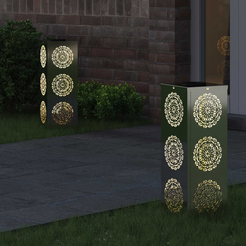 ギャラリービューアに画像をロードする, Vidaxl solar led pad licht 2 pcs zilver gegalvaniseerd staal
