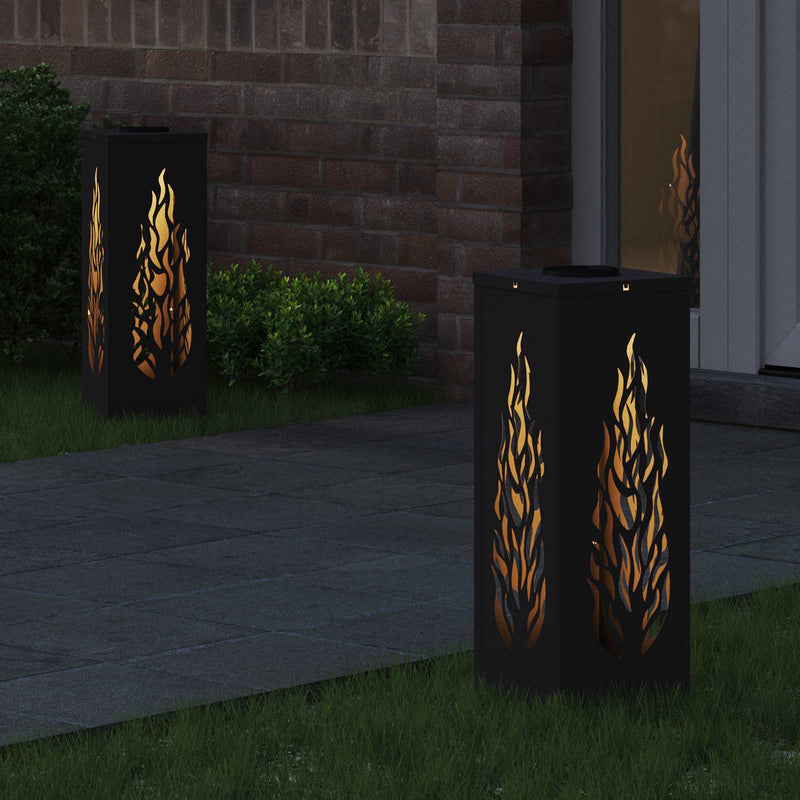 Afbeelding laden in galerijviewer, Vidaxl solar led pad licht 2 pcs zwart koudgewalst staal