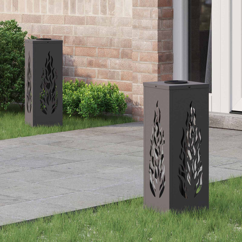 Afbeelding laden in galerijviewer, Vidaxl solar led pad licht 2 pcs zwart koudgewalst staal