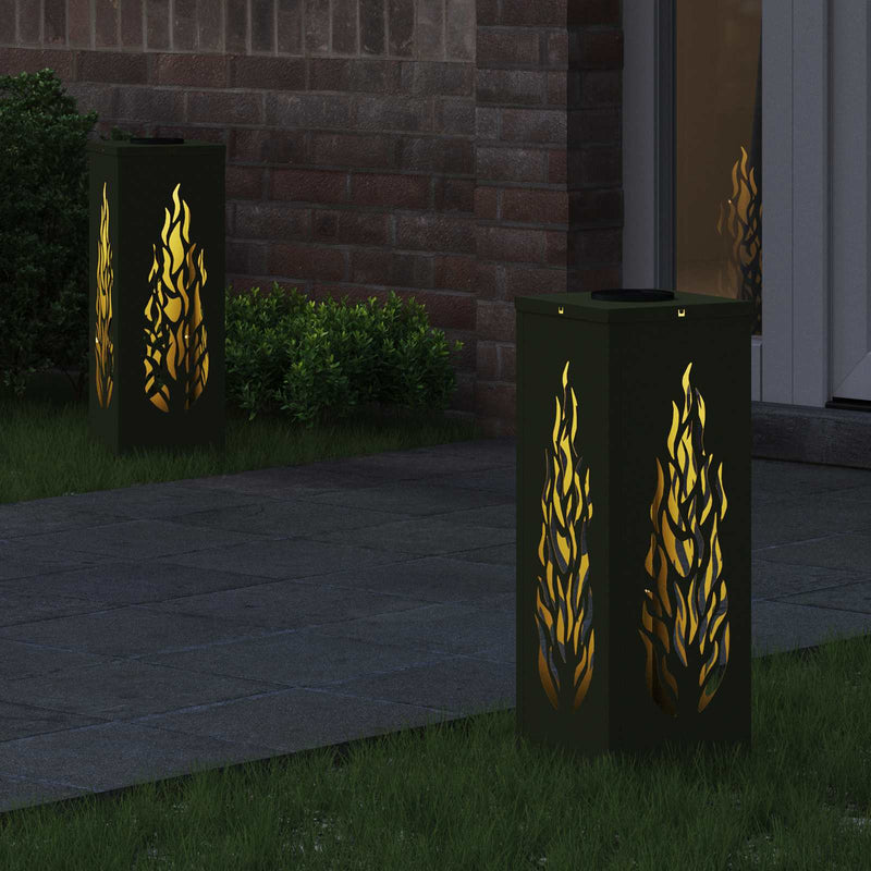 ギャラリービューアに画像をロードする, Vidaxl solar led pad licht 2 pcs olijf groen koudgewalst staal
