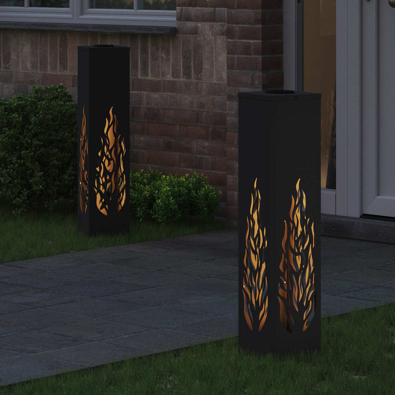 Afbeelding laden in galerijviewer, Vidaxl solar led pad licht 2 pcs zwart koudgewalst staal