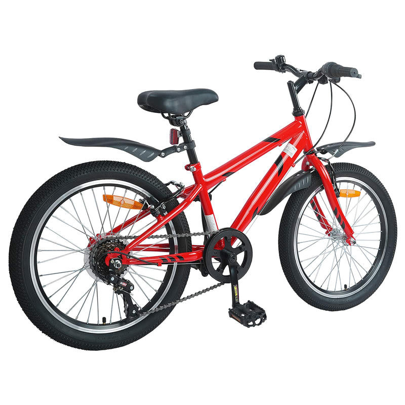 ギャラリービューアに画像をロードする, Vidaxl kinderfiets 20 inch 6-speed voor 6-11 jaar oud rood