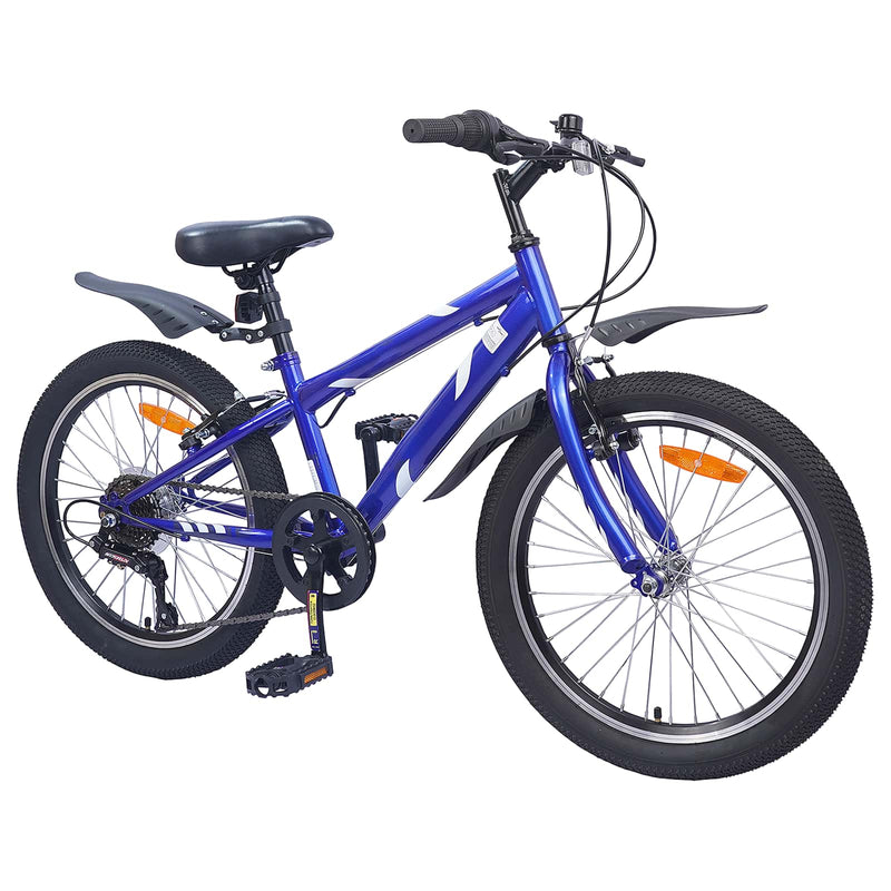 Afbeelding laden in galerijviewer, Vidaxl kinderfiets 20 inch 6-speed voor 6-11 jaar oud donkerblauw
