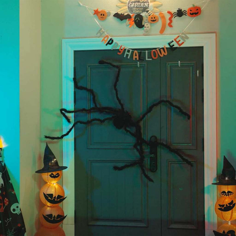 ギャラリービューアに画像をロードする, Vidaxl halloween spin decoratie 3 pcs zwart 150 cm polyester en staal