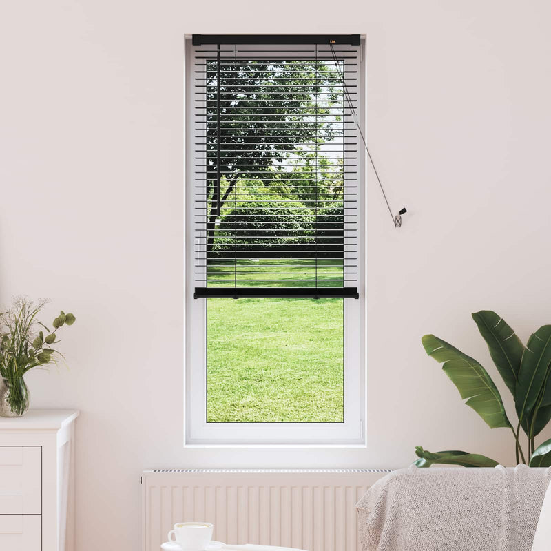 Afbeelding laden in galerijviewer, Vidaxl venetiaanse blind verstelbaar zwart 150 x 50 cm pvc