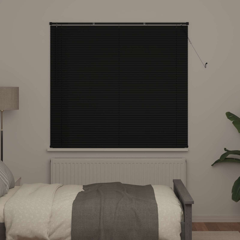 Afbeelding laden in galerijviewer, Vidaxl venetiaanse blind verstelbaar zwart 150 x 130 cm pvc
