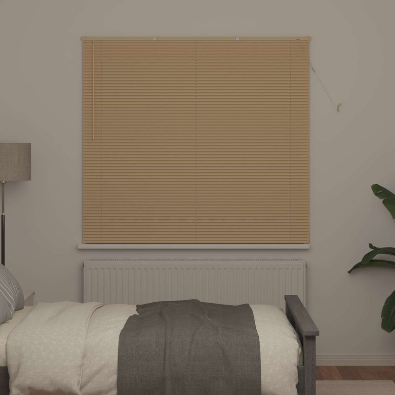 Chargez l'image dans la visionneuse de la galerie, Vidaxl venetiaanse blind lichtbruin met patroon 150 x 130 cm pvc