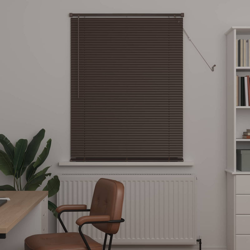 Chargez l'image dans la visionneuse de la galerie, Vidaxl venetiaanse blind donkerbruin met patroon 150 x 70 cm pvc