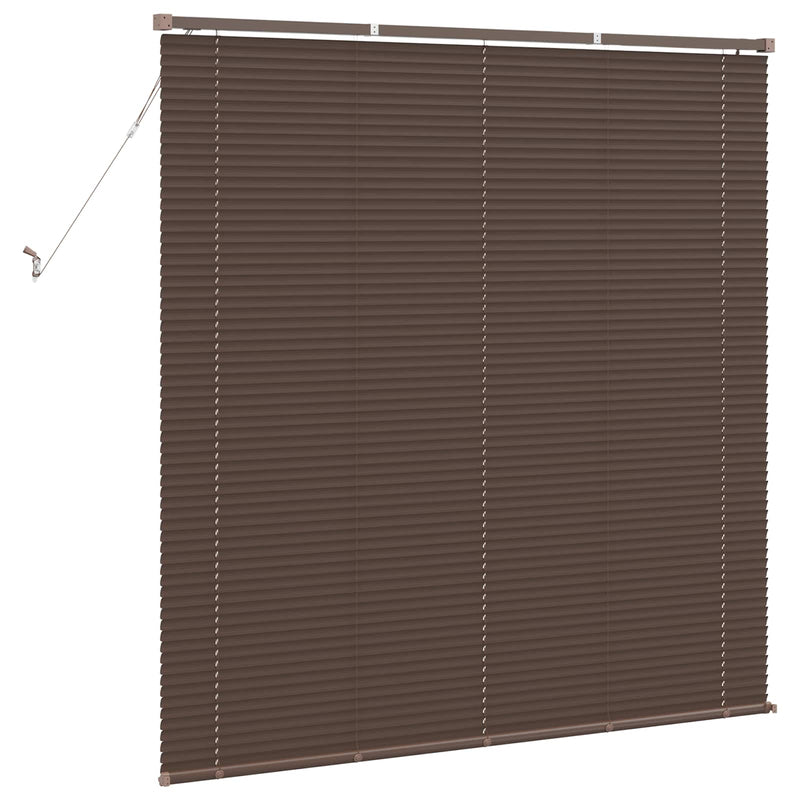 Chargez l'image dans la visionneuse de la galerie, Vidaxl venetiaanse blind donkerbruin met patroon 150 x 150 cm pvc