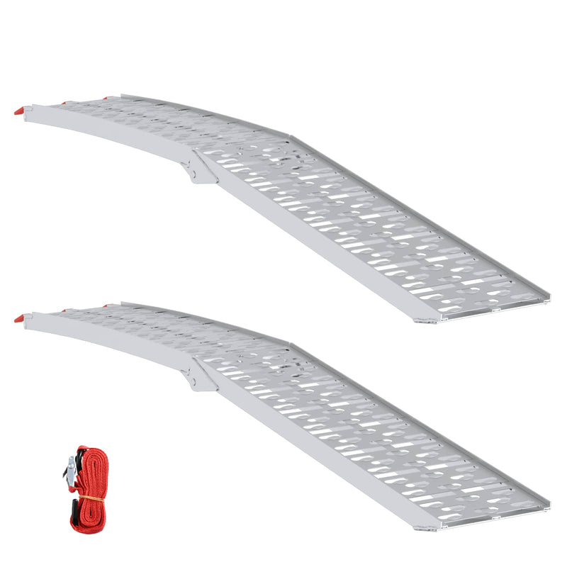 Chargez l'image dans la visionneuse de la galerie, Vidaxl motorcycle ramp 680 kg 2 pcs zilver 222 x 28 x 5 cm aluminium