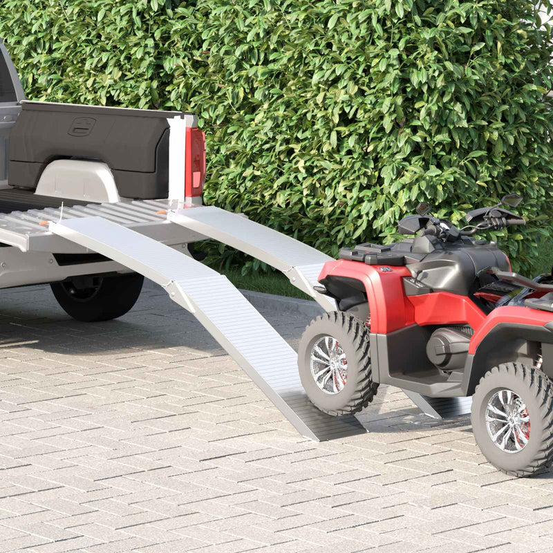 ギャラリービューアに画像をロードする, Vidaxl motorcycle ramp 680 kg 2 pcs zilver 205 x 28 x 5 cm aluminium
