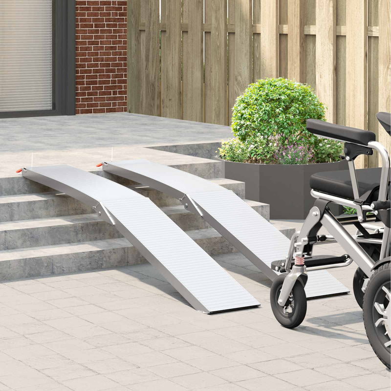 ギャラリービューアに画像をロードする, Vidaxl motorcycle ramp 680 kg 2 pcs zilver 205 x 28 x 5 cm aluminium
