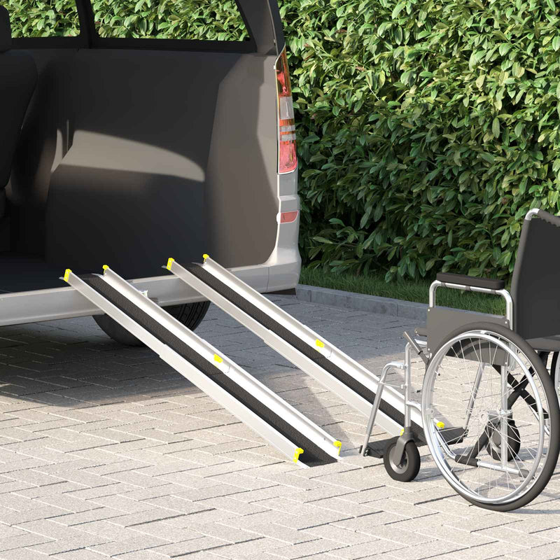 Chargez l'image dans la visionneuse de la galerie, Vidaxl oprit voor rolstoelen 270 kg 2 pcs zwart 152 x 19 x 5,5 cm