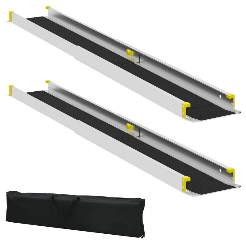 Chargez l'image dans la visionneuse de la galerie, Vidaxl oprit voor rolstoelen 270 kg 2 pcs zwart 152 x 19 x 5,5 cm