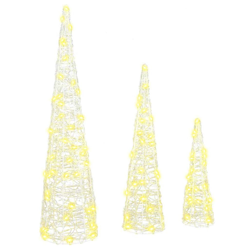 Chargez l'image dans la visionneuse de la galerie, Vidaxl kerstboom met 90 led 3 pcs warmwit 20 x 20 x 80 cm acryl