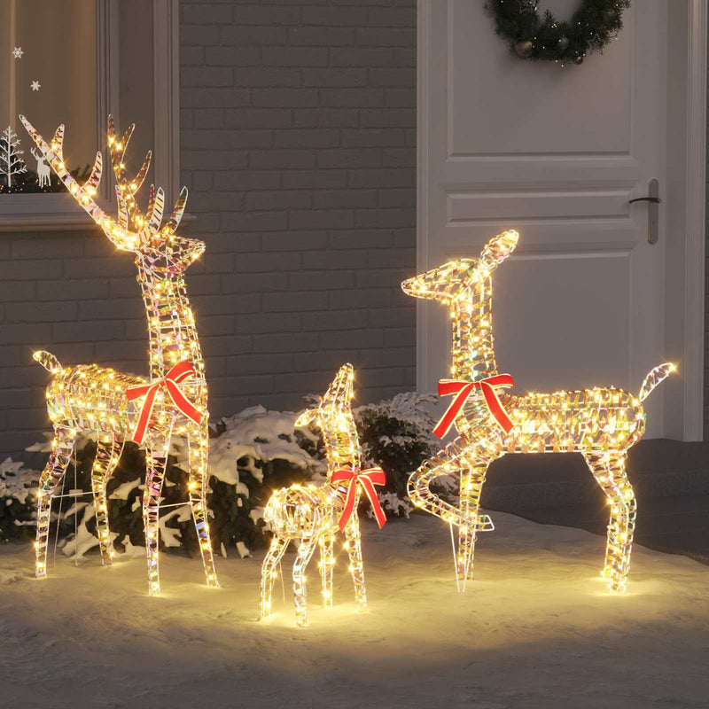 Chargez l'image dans la visionneuse de la galerie, Vidaxl rendier familie met 300 led 3 pcs warmwit 67 x 26 x 127 cm pet