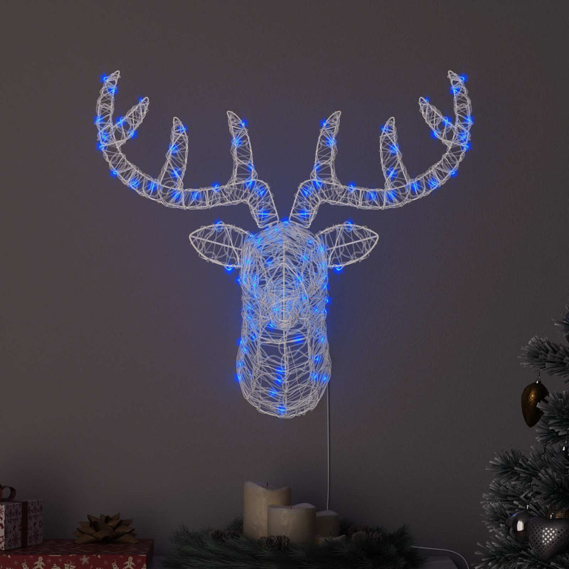 Chargez l'image dans la visionneuse de la galerie, Vidaxl hertenkop met 140 led blauw 68 x 36,5 x 62,5 cm acryl