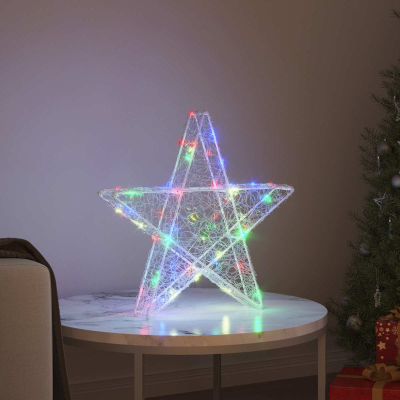 Chargez l'image dans la visionneuse de la galerie, Vidaxl 3d ster met 50 led multikleur 55 x 53,5 x 10 cm acryl