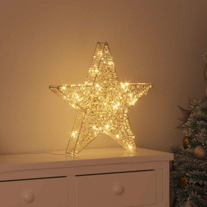 Chargez l'image dans la visionneuse de la galerie, Vidaxl 3d ster met 50 led warmwit 55 x 52.5 x 9 cm pet