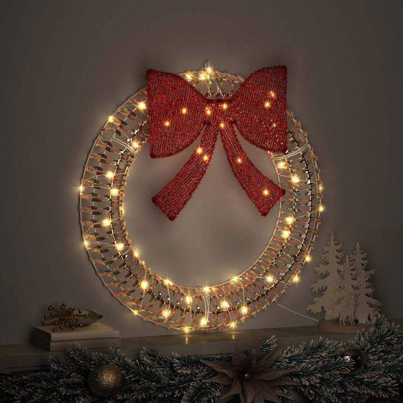 Chargez l'image dans la visionneuse de la galerie, Vidaxl krans met 60 led warmwit 76 x 76 x 8 cm pet