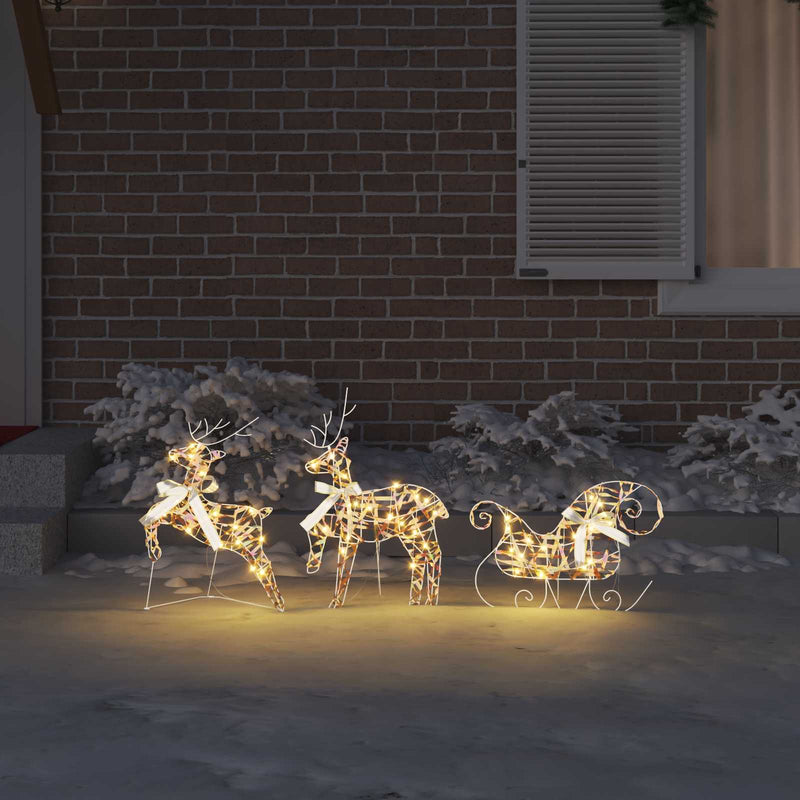 Chargez l'image dans la visionneuse de la galerie, Vidaxl led rendieren met 60 led 3 pcs warmwit pet