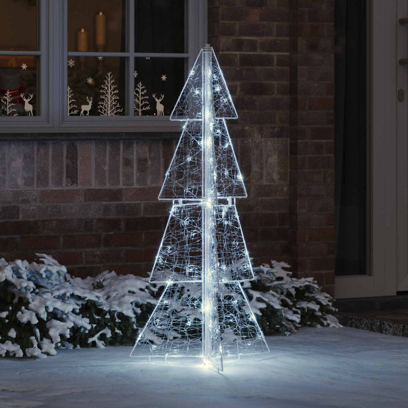 Chargez l'image dans la visionneuse de la galerie, Vidaxl kerstboom met 100 led koud wit 120 cm acryl