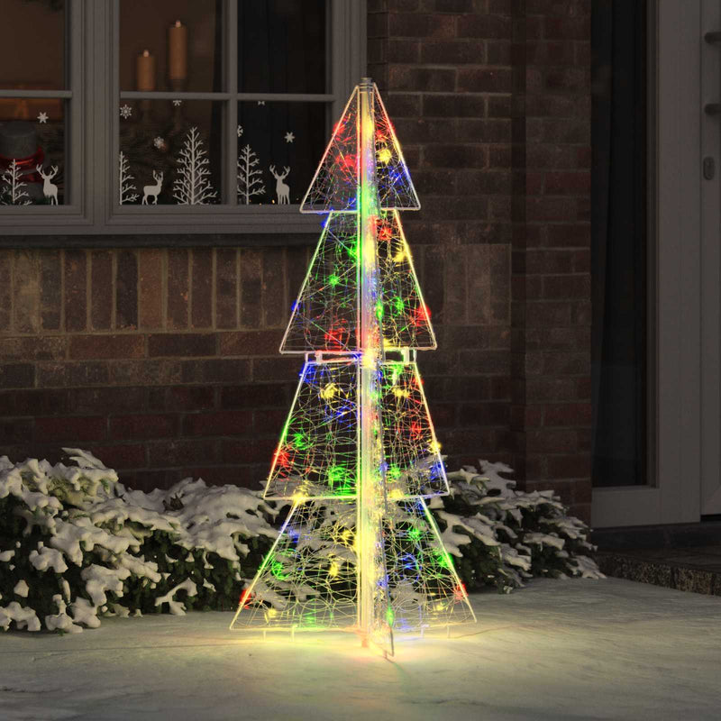 Chargez l'image dans la visionneuse de la galerie, Vidaxl kerstboom met 100 led multikleur 120 cm acryl