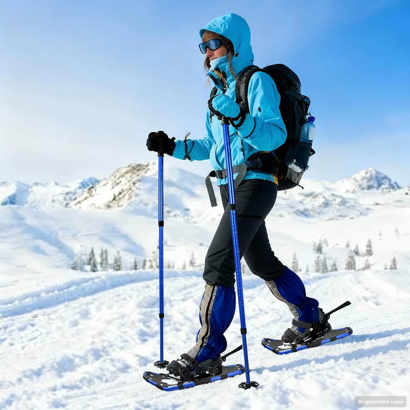 Afbeelding laden in galerijviewer, Vidaxl 3 in 1 sneeuwschoenen met wandelschoenen blauw en zwart