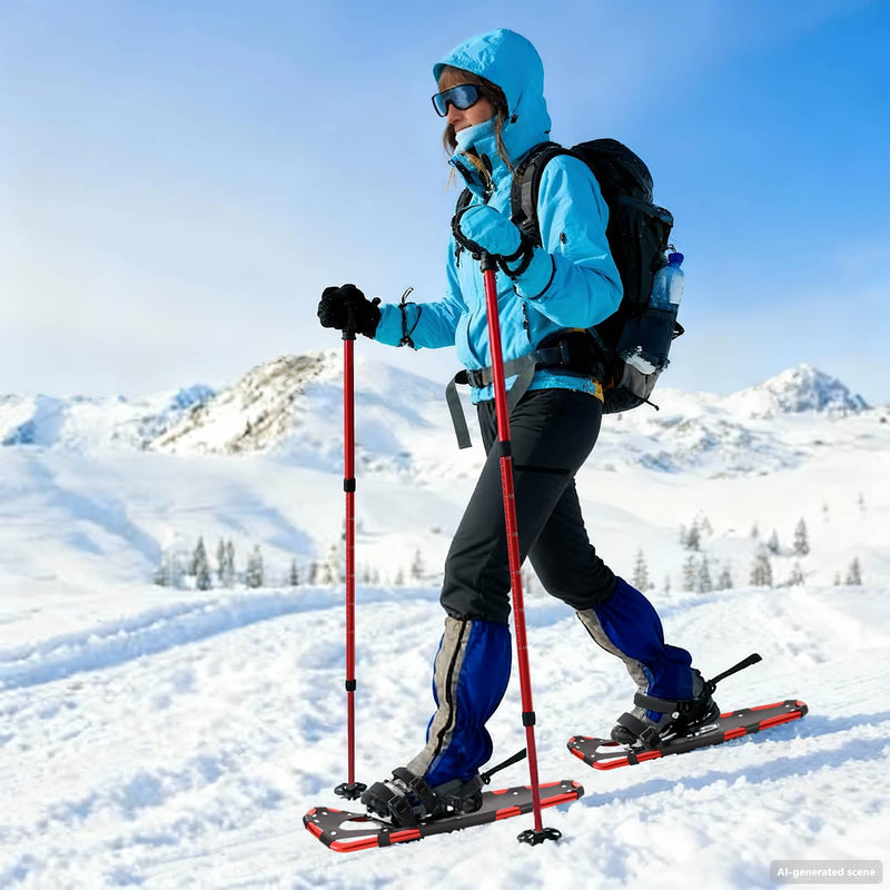 Afbeelding laden in galerijviewer, Vidaxl 3 in 1 sneeuwschoenen met wandelschoenen rood en zwart