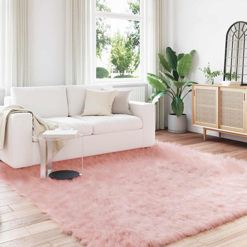 Chargez l'image dans la visionneuse de la galerie, Vidaxl nep schapenvacht tapijt tafalla roze 200 x 200 cm polyester