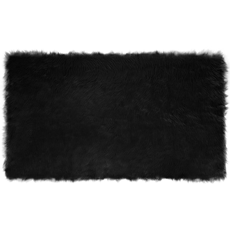 Afbeelding laden in galerijviewer, Vidaxl nep schapenvacht tapijt tafalla zwart 100 x 200 cm polyester