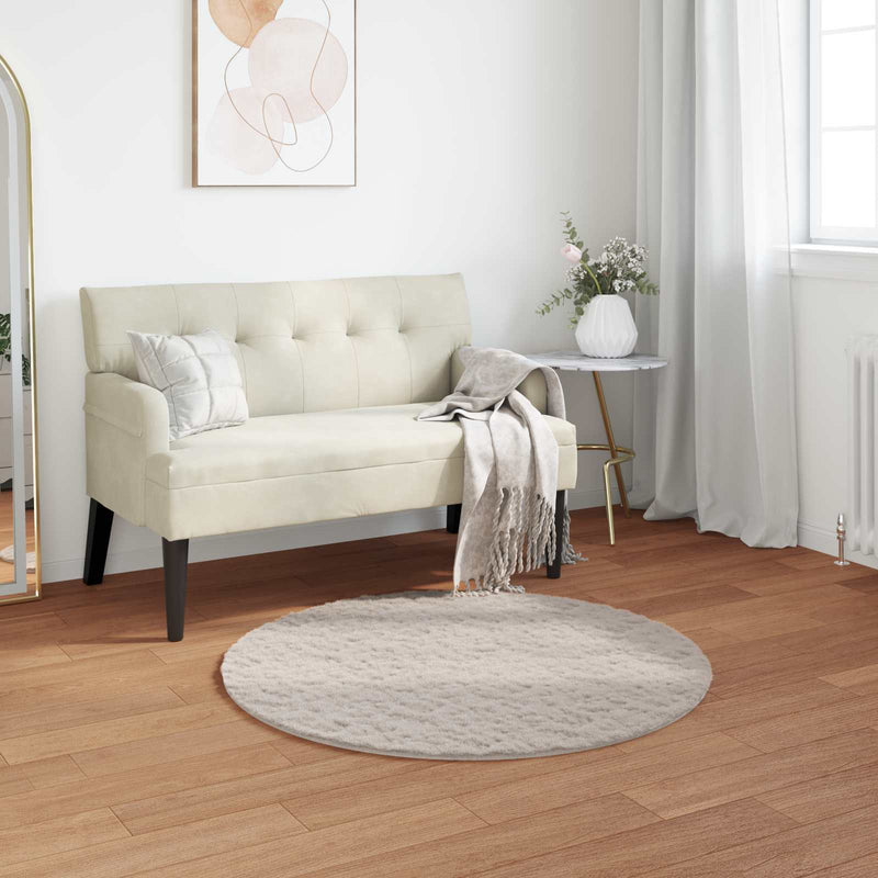 ギャラリービューアに画像をロードする, Vidaxl nep konijnenbont tapijt olite beige ø 120 cm polyester