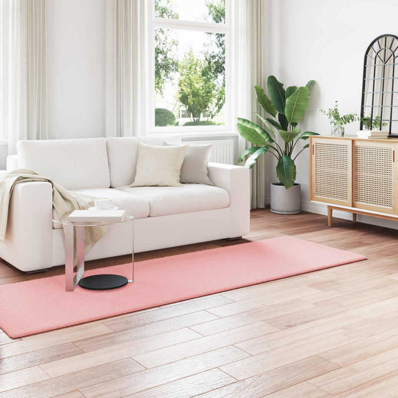 Chargez l'image dans la visionneuse de la galerie, Vidaxl nep konijnenbont tapijt olite roze 80 x 250 cm polyester