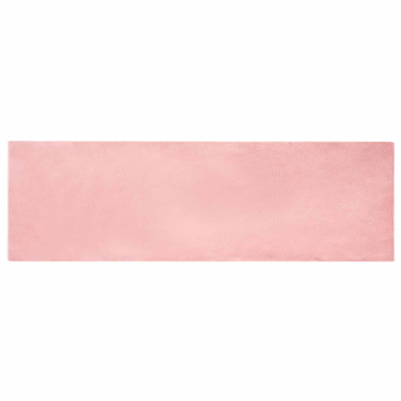 Chargez l'image dans la visionneuse de la galerie, Vidaxl nep konijnenbont tapijt olite roze 80 x 250 cm polyester