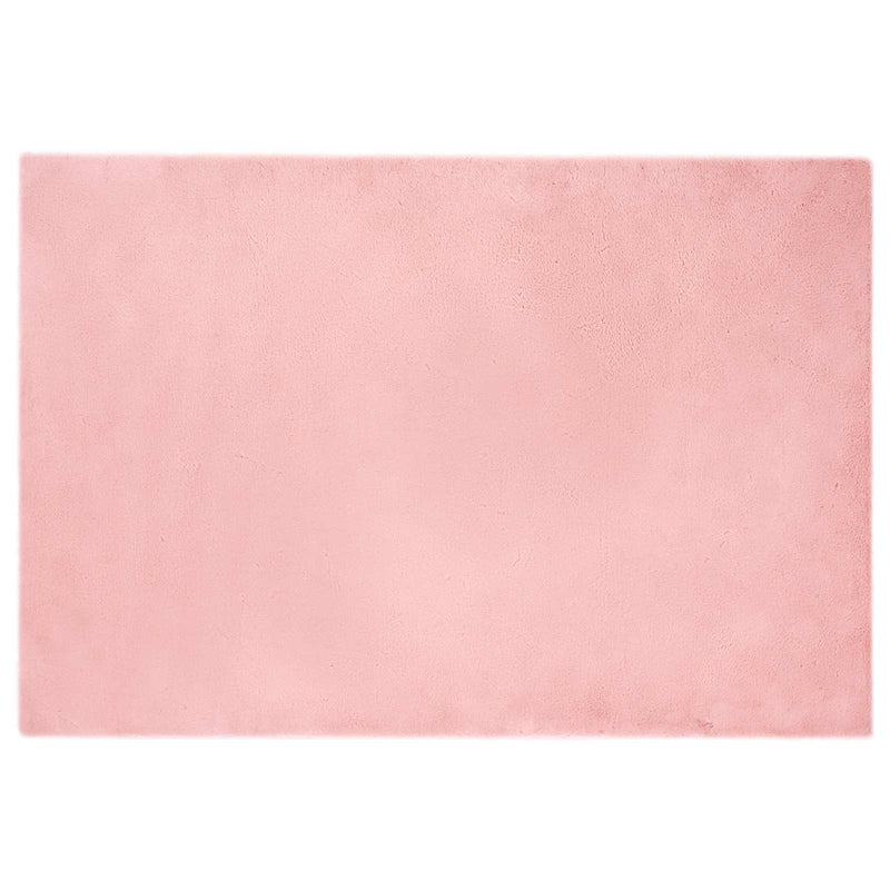 Chargez l'image dans la visionneuse de la galerie, Vidaxl nep konijnenbont tapijt olite roze 120 x 170 cm polyester