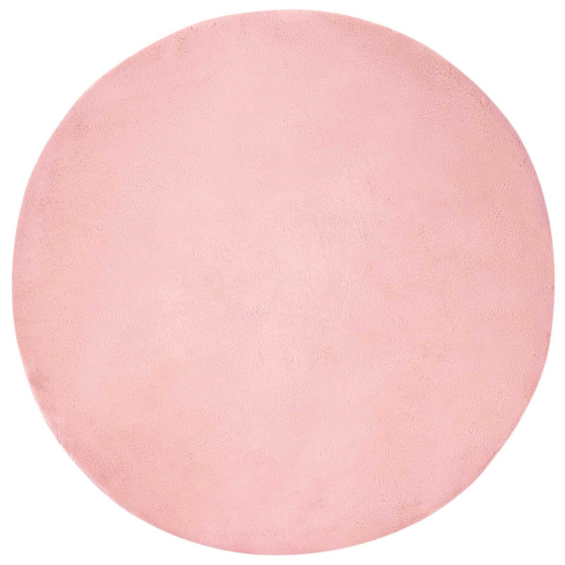 Chargez l'image dans la visionneuse de la galerie, Vidaxl nep konijnenbont tapijt olite roze ø 80 cm polyester