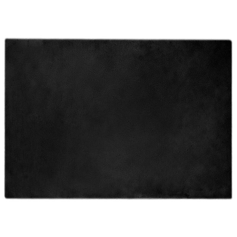 Afbeelding laden in galerijviewer, Vidaxl nep konijnenbont tapijt olite zwart 140 x 200 cm polyester