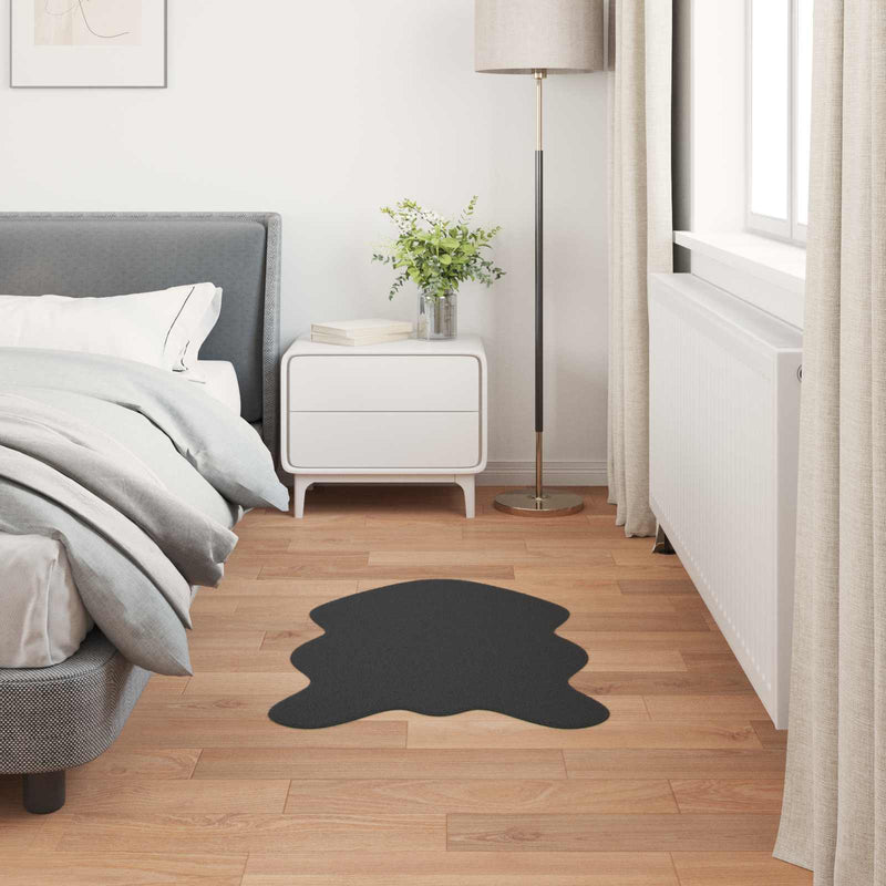 Afbeelding laden in galerijviewer, Vidaxl nep konijnenbont tapijt olite zwart 60 x 90 cm polyester