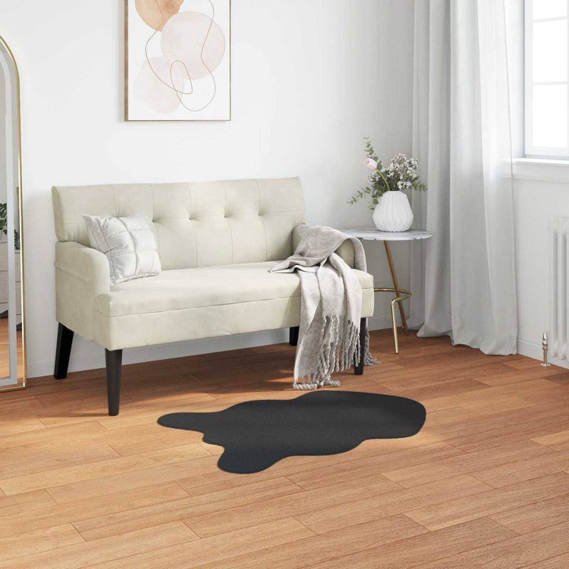 Afbeelding laden in galerijviewer, Vidaxl nep konijnenbont tapijt olite zwart 80 x 120 cm polyester