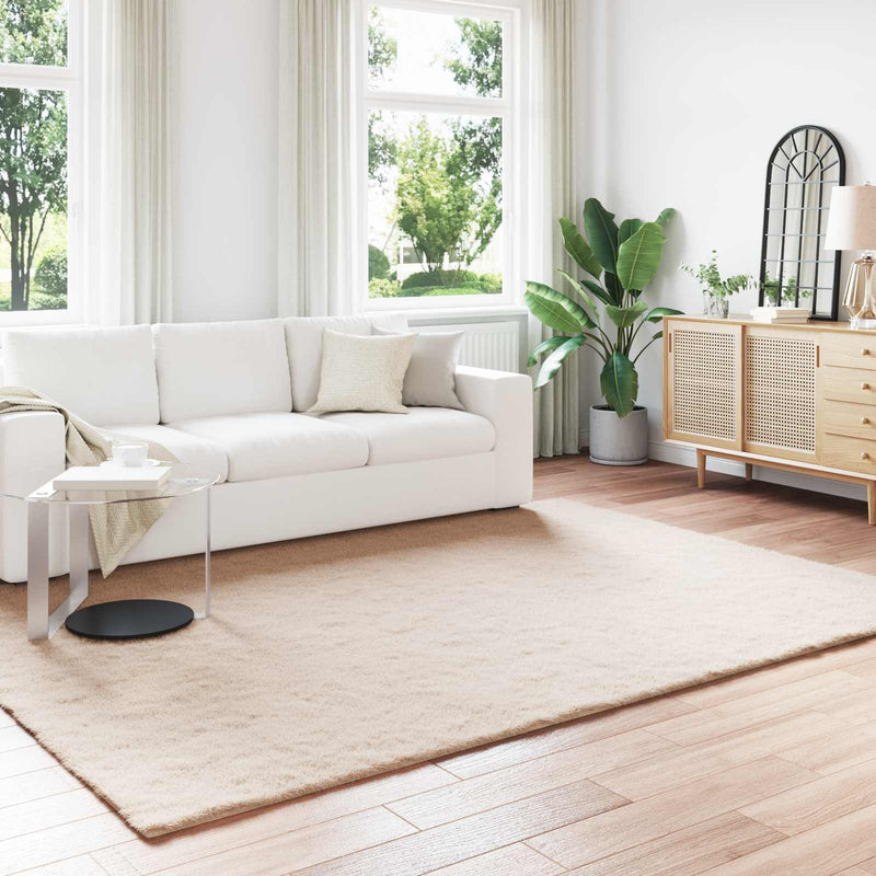 Afbeelding laden in galerijviewer, Vidaxl nep konijnenbont tapijt olite taupe 200 x 280 cm polyester